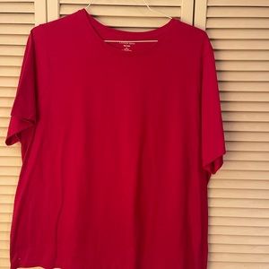 Lands End. Short Sleeved. 1X. Women’s. Relaxed. Fuchsia.